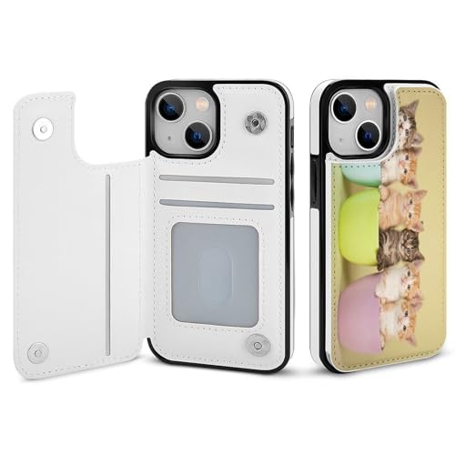 iPhone14用ケース カバー 手帳型 ネコ 猫 猫柄 ねこ 黄色 かわいい アイフォン14用 カード収納 横置きスタンド機能 全面保護 Case