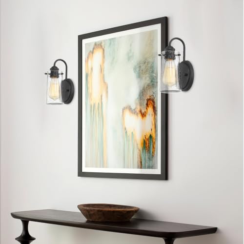 Image of Kira Home Rayne 10 inch Modern Farmhouse Wall Sconce for Bathroom Vanity, Pack of 2