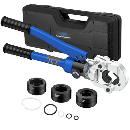 VORXEON Pince A Sertir Multicouche Professionnelle- 4 Jeux De Formes De Sertissage Profils TH (16, 20, 26, 32) Pour Tube Multicouches En Cuivre Et Aluminium...