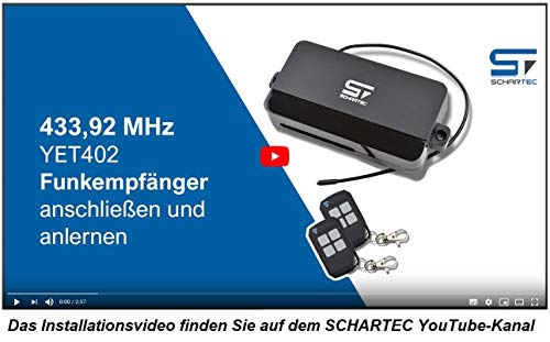 Universal Funkempfänger Schartec für Garagentorantrieb - 433 MHz Funk inkl. 2 x Handsender | Funk...