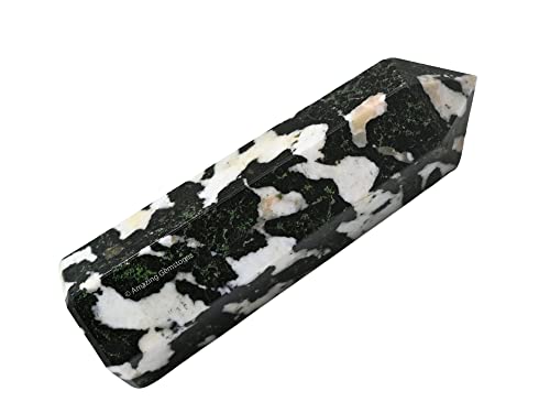 Image of Amazing Gemstone Black and White Tourmaline Crystal Towers ~ Natural Healing Crystal Point Obelisk for Reiki Healing and Crystal Grid (2 inch to 3 inch Inch)
