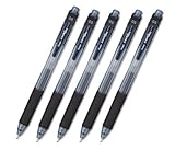 Pentel Energel X Rubber Grip & Click Retractable Fine Line, Needle Tip -BLN-105- Cost Performance Model -0.5mm-Black Ink-Value Set of 5 (with Our Shop Original Description of Goods)