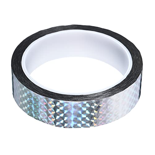 YOKIVE Prism Tape, Self Adhesive Holographic Reflective Decorative Tapes, Great for Craft Projects, DIY Art, Home, Daily Use (Silver, 1 Inch x 55 Yard)