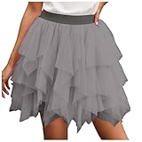 Damen Tutu Klassisch Rock, 50er Unterrock Kurz Ballett Tutu Elastische Hohe Taille Ballettrock Petticoat Tanzkleid a Linien Rockabilly Rock Damen Klassisch Party Prom Rocks Tanzkleid