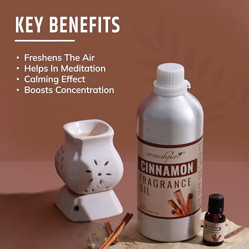 Image of Aromahpure Cinnamon Aroma Oil | 1 liter Undiluted & Natural | Long-Lasting Scent for Aromatherapy, Candle & Soap Making, Diffusers, Room Freshener, Humidifier, Bathroom Revitalizer & Home Essentials