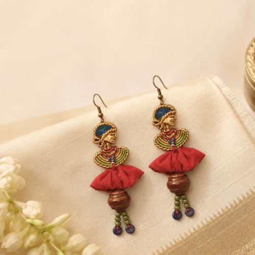 Image of Royal Queen & Empress Handcrafted Tribal Dhokra Earrings Collection for Women - Statement Ethnic Designs in Multiple Colours