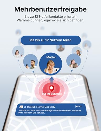 X-SENSE WLAN Wassermelder, Tieftemperatur-Melder, Smarter Sensor mit App-Benachrichtigungen, für Küche, Bad und Keller… – Ansicht 9