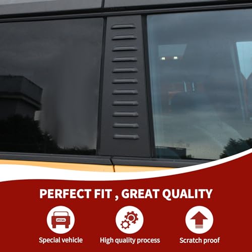 Image of RAZPOY for Bronco B Pillar Post Panel Cover, Rear Door Window Decal Compatible with 2021-2023 Ford Bronco Exterior Accessories 4-Door, Aluminum Alloy