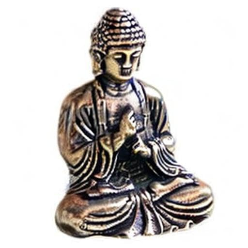 Crafts Exquisite Mini-Sakyamuni-Statue aus Messing, wertvolle Skulptur, meditierend, antiker Stil, Heimdekoration
