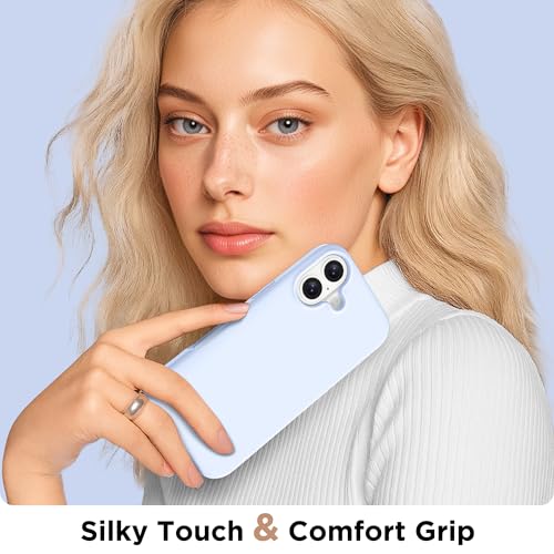 GolbinBox Magnetic for iPhone 17 Case, Compatible with MagSafe, Screen Protector + Camera Lens Protector, Liquid Silicone Shockproof Phone Cover with Anti-Scratch Microfiber Lining, Baby Blue by GolbinBox - Used condition - Image 9