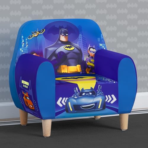 Delta Children Batman Batwheels Foam Chair for Kids, Blue