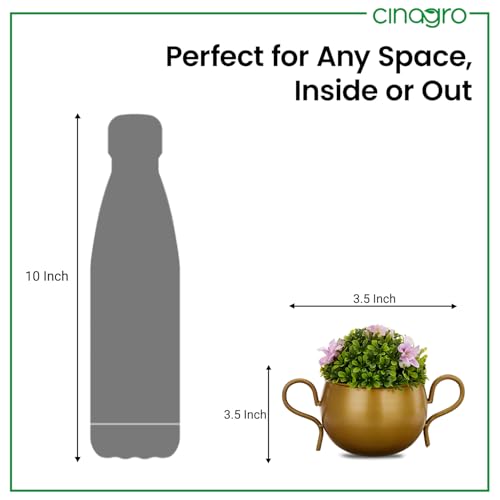 Image of CINAGRO Metal Flower Vase Planter Pot, Pots for Plants, Plant Pots for Home Decoration, Succulent Pot, Indoor Planter Garden Decor Style: Petal Palette