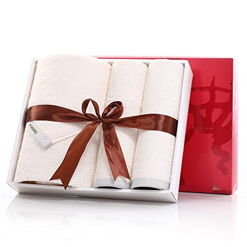 Serviette de bain maison en coton absorbant sous coffret de 3 - 3