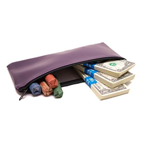 Carousel Checks Inc. Zipper Bank Deposit Bag, 5.5 by 10.5 Inches, Purple, Pack of 5 Cover