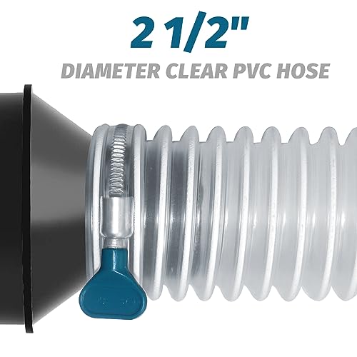 Qucship 2 1/2" x 20' Heavy Duty Clear PVC Dust Collection Hose with Carbon Steel Wire Coil, Puncture Resistant, 1 Hose