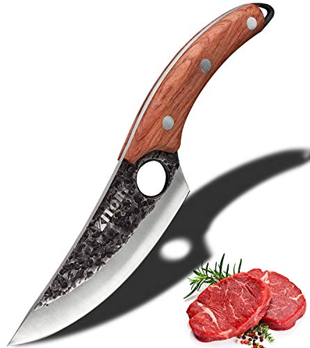 KITORY Boning Knife Forged Butcher Knife Meat Cleaver Fishing Filet Chopper Chef's Cutlery Multipurpose Kitchen Knife for Home, Restaurant, BBQ, Camping, Deboning, Survival Ergonomic Full-Tang Handle