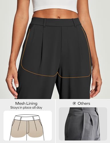 Ewedoos Womens Dress Pants Wide Leg Stretchy Work Pants Women Pull On Business Casual Trousers Slacks for Women3