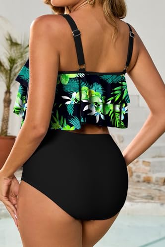 Image of Arolina Plus Size Swimsuits for Women Tankini High Waisted Bikini Sets Tummy Control Bathing Suits (S-24W