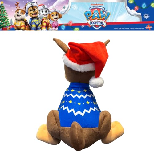 Image of Paw Patrol Chase Holiday Kids Bedding Super Soft Plush Cuddle Pillow Buddy, (Officially Licensed Product) By Franco