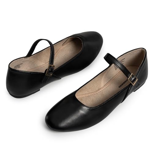 Alpine Swiss Cleo Women’s Mary Jane Ballet Flats Stylish Comfy Round Toe Dress Shoes Adjustable Strap Versatile for Casual Work or Dressy Occasions4