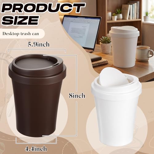 Canecas de basura de escritorio diseño taza café 2 pcs miniatura 2