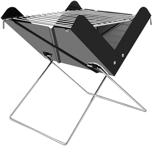 Barbecue à Charbon Pliable et Antiadhésif, Léger et Facile à Transporter