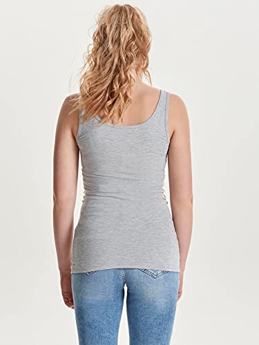 ONLY Damen Onllive Love Long Tank TOP JRS 3-PA, White/+ 2 Light Grey, XS – Ansicht 3