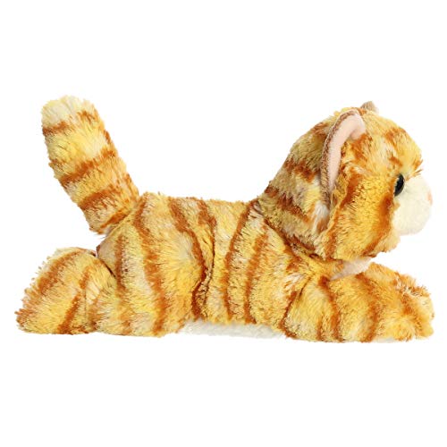 aurora adorable mini flopsie ginger cat stuffed animal - playful ease - timeless companions - orange 8 inches