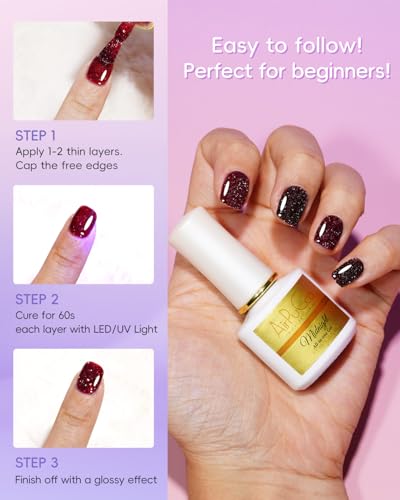 Kit de Esmaltes en Gel 6 Colores con Brillo y Glitter miniatura 2