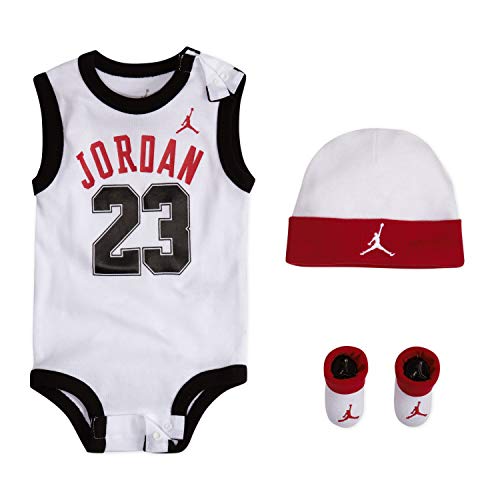 Michael Jordan Jumpman 3 Pc Infant Set (0-6 Months, (0836) White/Red)