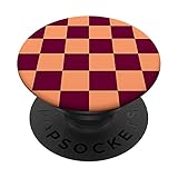 Purple Jam Pfirsich-Muster Schachspiel karierte Rennflagge PopSockets mit austauschbarem PopGrip