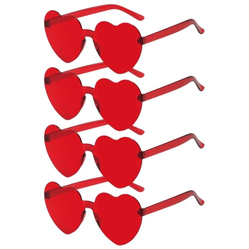 Sprinlot Herz Sonnenbrille Rot, Herz Party Brillen, Heart Shaped Brille, Brille Herzform 4