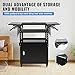 Outafurnia Upgraded Steel AV Cart – Adjustable Height, Locking Cabinet & Pullout Keyboard Tray – Rolling Media Cart with Power for Computers, Laptops, Projectors & Printers