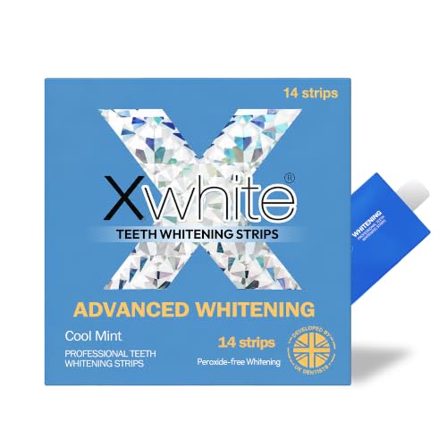 Image of Xwhite 7 Day Teeth Whitening Kit -14 Strips - Halal Certified, Vegan, Pap+, Alcohol-Free, Peroxide-Free, Dissolving Strips for Sensitive Teeth (Advanced Whitening)