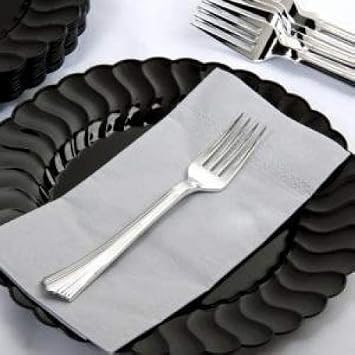 120 Forks REFLECTIONS Plastic Silverware, Looks Like Silver Cutlery