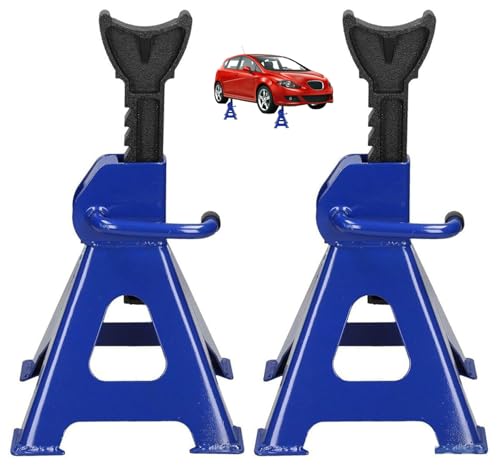 2 x 3T Tonne Heavy Duty Car Van Vehicle Ratchet Jack Stands Axel Stand Tyre Jack Lift 29-43cm (Pack of 2)