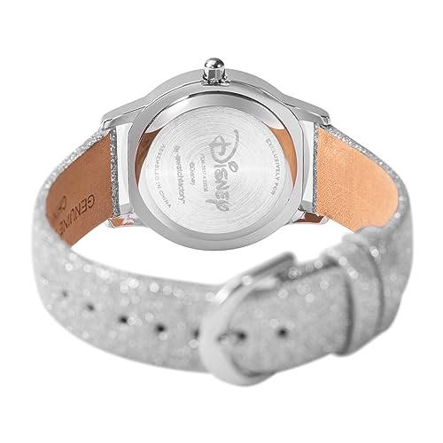 Frozen Watch Elsa and Anna for Girls - Frozen Watch for Kids 3-5 - Elsa Watches - Toys 3-5 - and Anna Kids - - Silver Bezel & White Leather Strap2