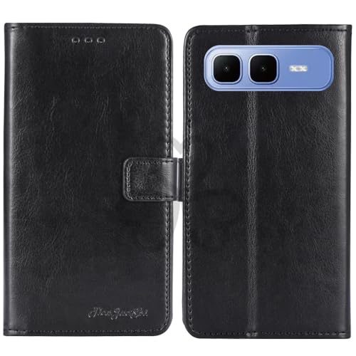 TienJueShi Black Book Stand Retro Flip Leather Protector Phone Wallet Gel Cover Etui TPU Silicone Case For Infinix Smart 10 Plus
