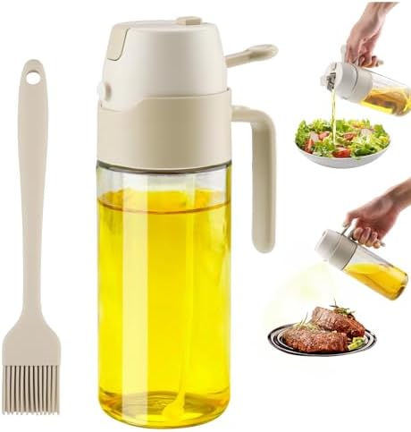 Wozzies 2 en 1 Aceitera Spray Pulverizador, 550 ml Spray Aceite, ...