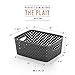 BINO | Plastic Basket, Medium - Grey | THE PLAIT COLLECTION | Multi-Use Storage Bins | Durable, Drawer & Cabinet-Friendly | Storage Baskets for Organizing | Pantry, Bathroom & Closet Organizer