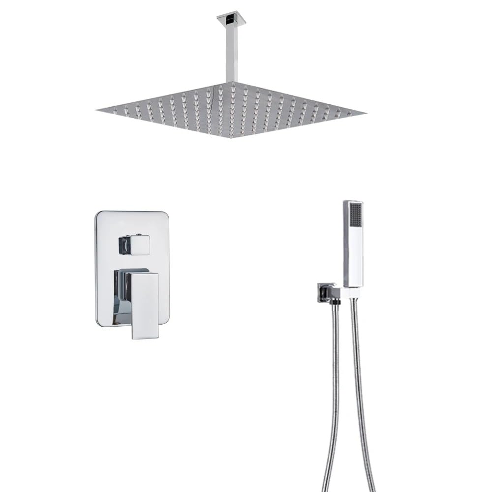 Précipitation douche mixte et robinetterie matte black encastrée pour rénovation moderne