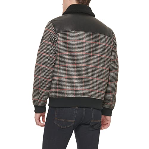 Image of Tommy Hilfiger Mens Mixed Media Wool Blend Sherpa Collar Bomber