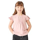 [ever closet] Tシャツ キッズ 子供 女の子 半袖 綿100％ [ ダスティピンク 120 ] 無地 フリル ガールズ 春服 夏服 通園 通学 普段着 子供服 キッズ服 エバークローゼット