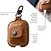 Twelve South AirSnap | Leather Protective Case/Cover with Loss Prevention Clip for AirPods & Wireless Charging Case for AirPods, Cognac
