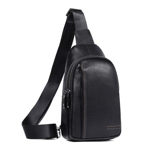 Sac de poitrine en cuir véritable le petit sac à bandoulière chic pour homme élégant