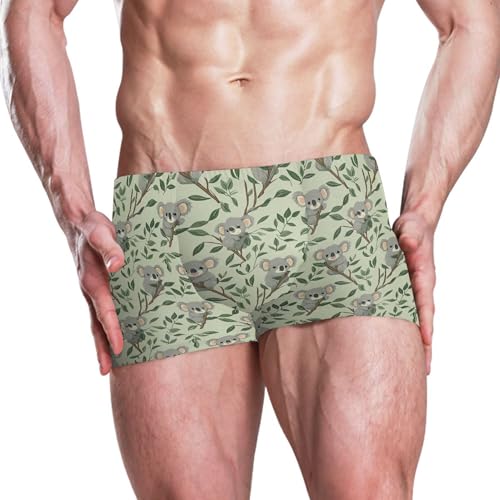 Cute Koala Mens Swim Trunk Swimwear Bathing Suit Swim Brief Square Leg Board Short S B04041432