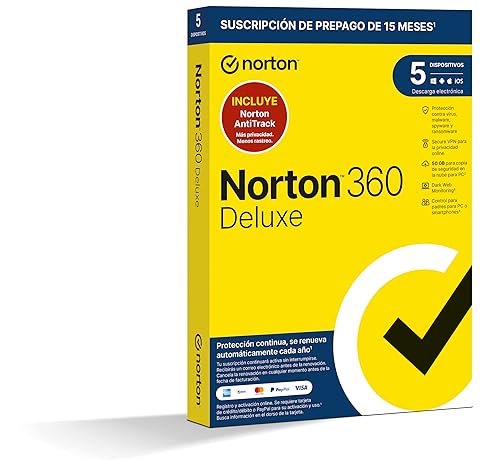 Norton 360 Deluxe Norton Antitrack 2024 Antivirus Software Para 5 Dispositivos Y 15 Meses De Suscripción Con Renovación Automática, Dark Web M Norton 360 Deluxe Norton Antitrack 2024 Antivirus Software Para 5 Dispositivos Y 15 Meses De Suscripción Con Renovación Automática, Dark Web M