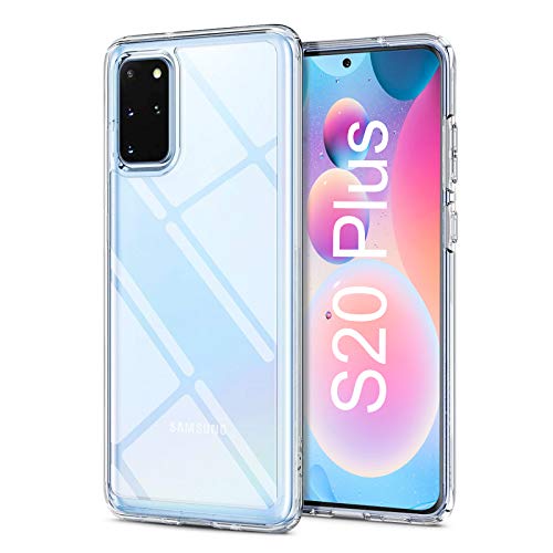 Whew Samsung Galaxy S20+ Plus Hülle, HD Transparent Anti-Gelb Hard PC Back & Soft Silikon Hybrid Handyhülle, Kratzfest Durchsichtige Ultra Dünn Schutzhülle Case für Samsung Galaxy S20 Plus Cover