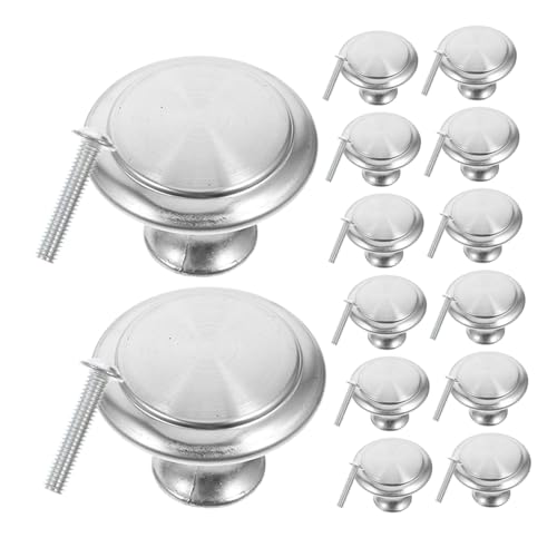 Veemoon 35 セットステンレス製シルバーキャビネット取っ手 ?膜`状快適グリップ家具ノブ タンス用ドアノブ 食器棚と収納家具対応ネジ付き