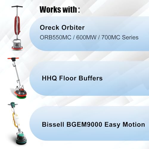 HHQ Commercial Microfiber Carpet Bonnet, Mopping and Buffing Pad, for Replacement of Oreck Orbiter Pads 437053, 2 Pack